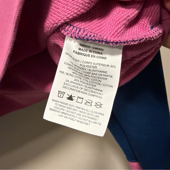 Nike Pro Women's Dri-FIT Cropped Half-Zip Sweatshirt Navy/Pink Oversized Small - Picture 6 of 8